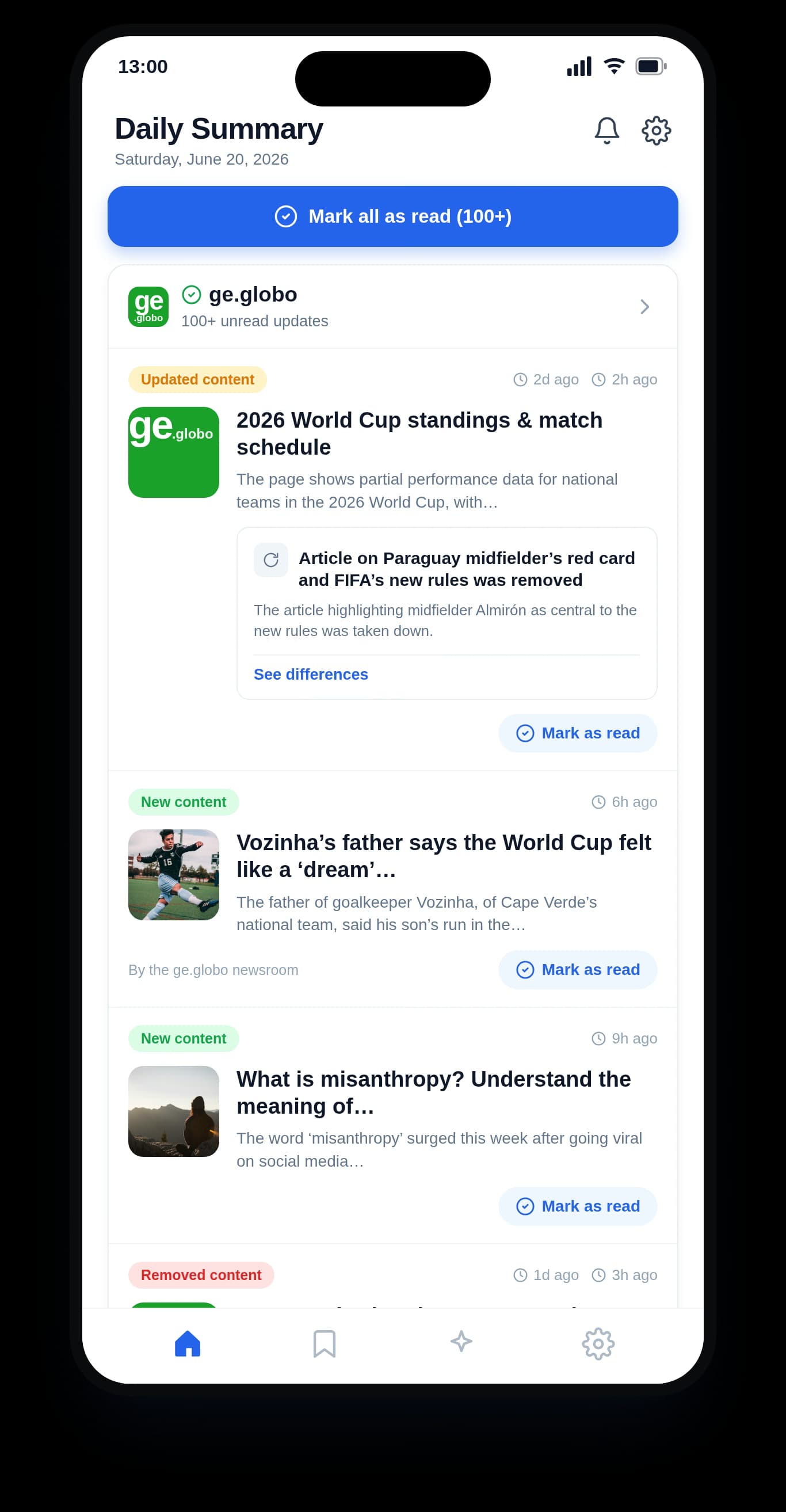 Screenshot of the app on an iPhone
